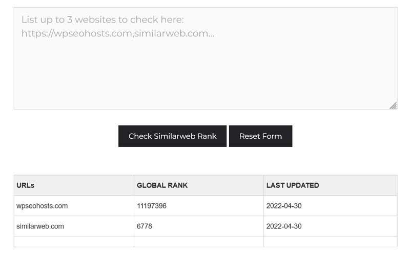 bulk similarweb rank checker