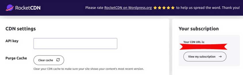 rocketcdn api and cdn url