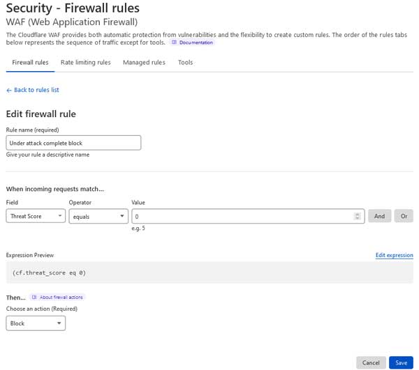 cloudflare firewall rule create