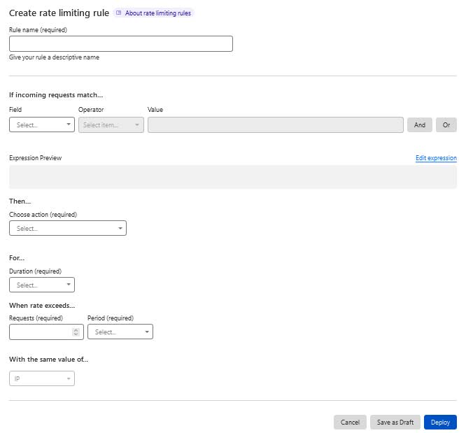 create rate limit rule on cloudflare