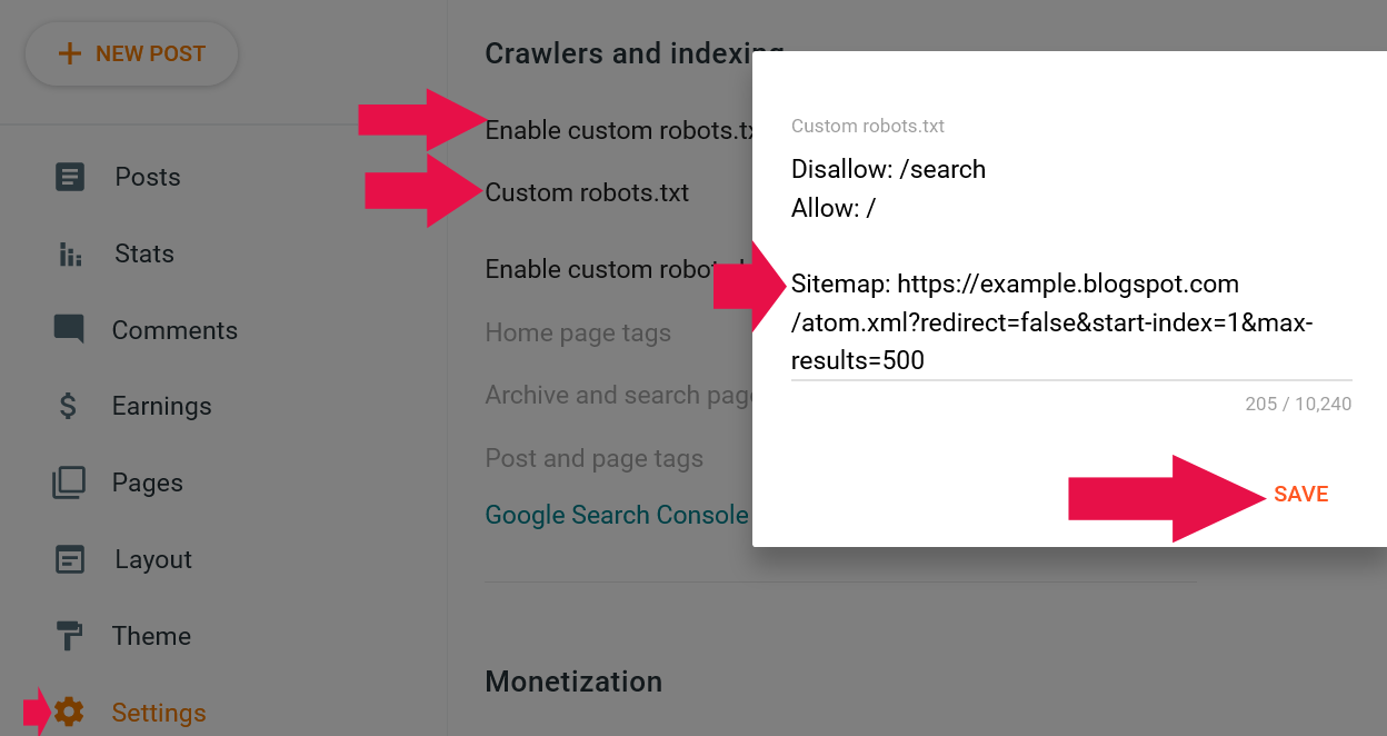 Blogger Sitemap Submit 